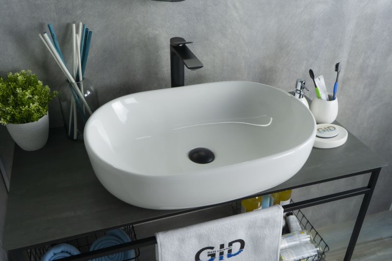 Раковина Gid N9026a 51112 накладная белая 60x40x15