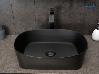 Раковина Gid N9028bg 53380 накладная черная графит 53x36x14 Раковина Gid N9028bg 53380 накладная черная графит 53x36x14