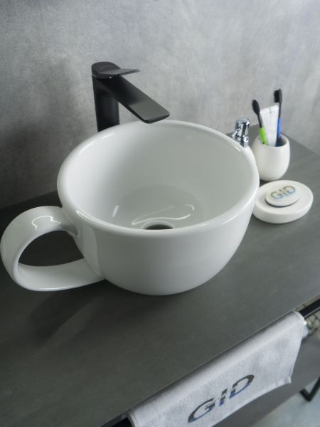 Раковина Gid N9055 51186 накладная белая 40x30x18