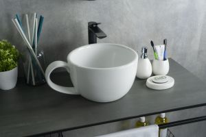 Раковина Gid N9055 51186 накладная белая 40x30x18