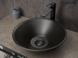 Раковина Gid N9102bg 53383 накладная черная графит 42x42x15 Раковина Gid N9102bg 53383 накладная черная графит 42x42x15
