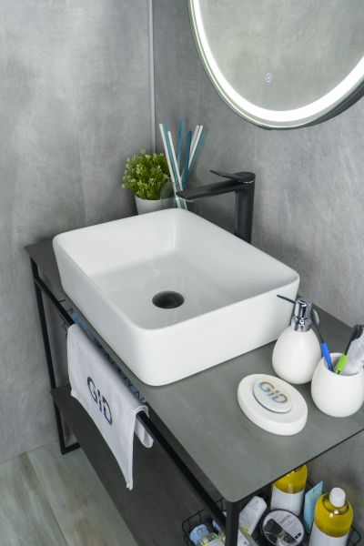 Раковина Gid N9103 51120 накладная белая 48x37x13