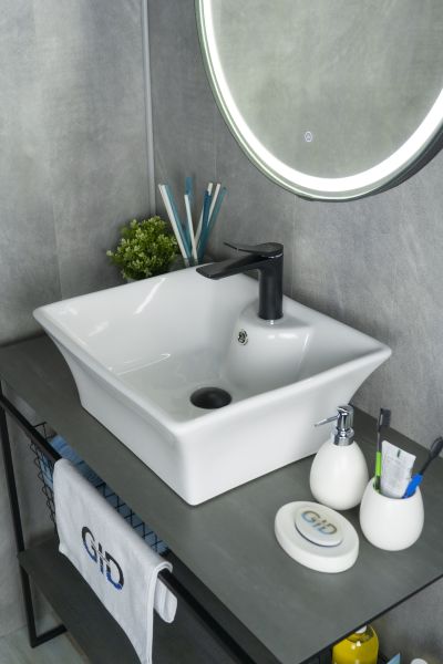 Раковина Gid N9108 51121 накладная белая 49x41x19