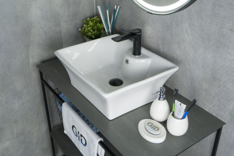 Раковина Gid N9108 51121 накладная белая 49x41x19