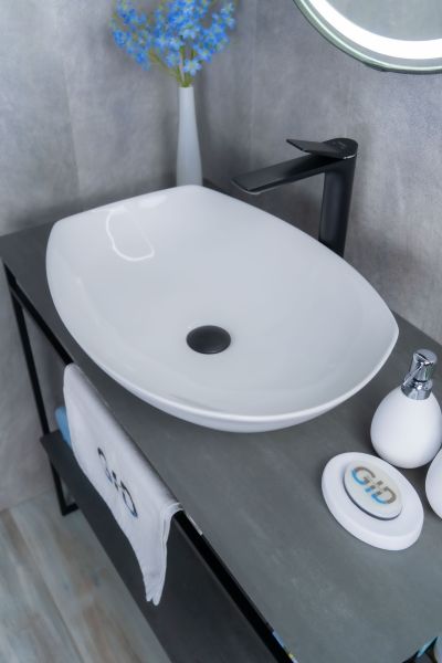 Раковина Gid N9137 51177 накладная белая 56x40x16