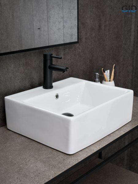 Раковина Gid N9145 51214 накладная белая 45.5x40x15