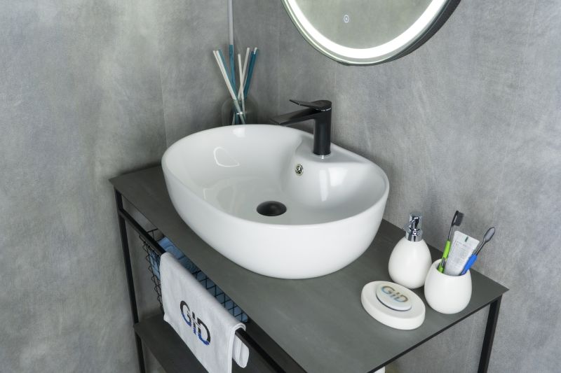 Раковина Gid N9163 51127 накладная белая 59x41x16