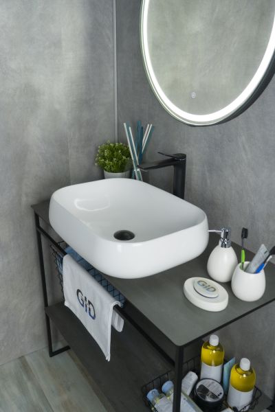 Раковина Gid N9243 51135 накладная белая 56x42x14