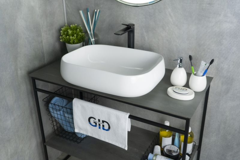 Раковина Gid N9243 51135 накладная белая 56x42x14
