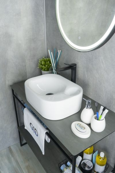Раковина Gid N9266 51173 накладная белая 47x34x15