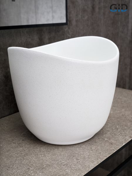 Раковина Gid N9303wg 51221 накладная белый матовый / белый графит 36x36x32