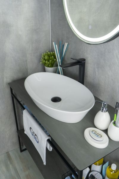 Раковина Gid N9397 51141 накладная белая 61x37x12