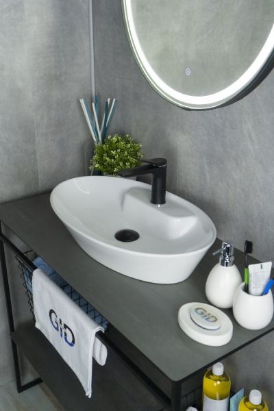 Раковина Gid N9398 51142 накладная белая 61x37x12