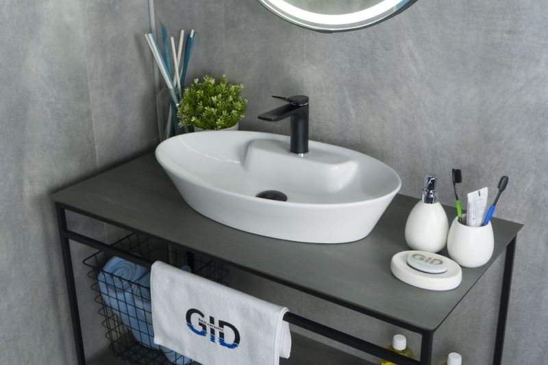 Раковина Gid N9398 51142 накладная белая 61x37x12