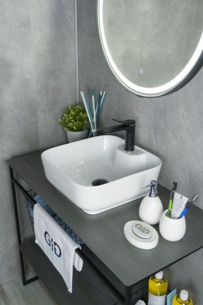 Раковина Gid N9443 51154 накладная белая 41x41x15