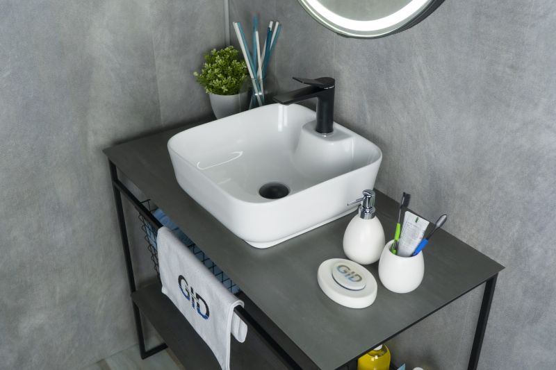 Раковина Gid N9443 51154 накладная белая 41x41x15