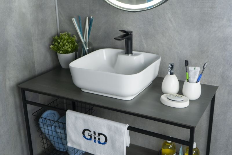 Раковина Gid N9443 51154 накладная белая 41x41x15
