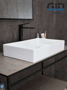 Раковина Gid N9496 51228 накладная белая 60.5x37x11