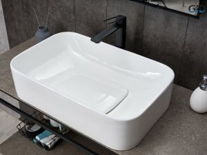 Раковина Gid N9598 51230 накладная белая 61x38x15