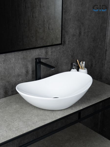Раковина Gid N9811 51175 накладная белая 61x37x15
