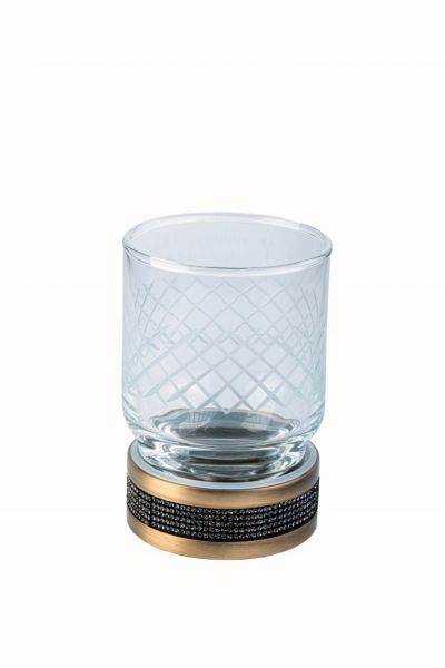 Стакан для зубных щёток Boheme Royal Cristal 10931-BR-B бронза/чёрный