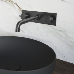 Встраиваемый смеситель для раковины Paini Cox 78PZ207P чёрный матовый
