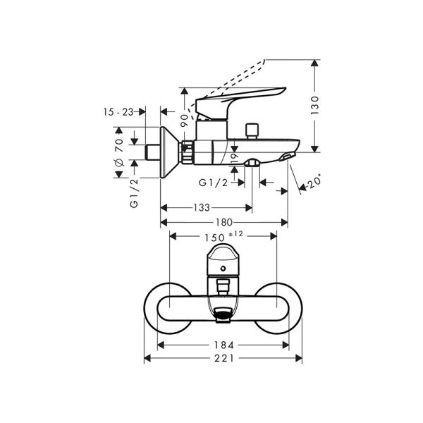 Набор для ванны Hansgrohe Logis E SetLogisE70A (71177000+71415000+26532400)