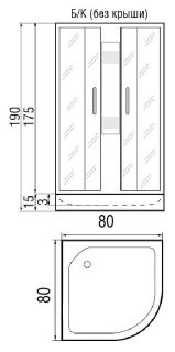 Душевая кабина River NARA LIGHT Б/К 80/15МТ Душевая кабина River NARA LIGHT Б/К 80/15МТ