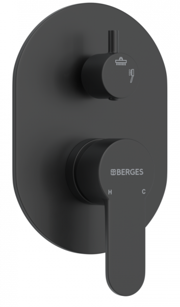 Душевой комплект Berges Nardis 3R чёрный матовый 071008