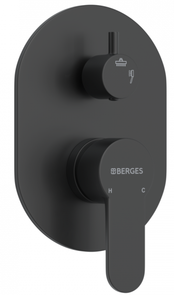 Душевой комплект Berges Ventas 3O чёрный матовый 073010