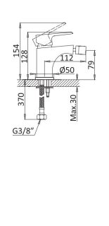 Смеситель для биде однорычажный, без донного клапана, хром Cezares NAUTIC-BS1-01-W0