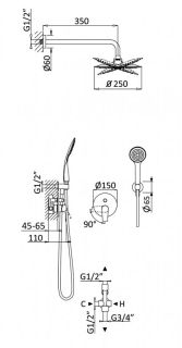 Душевая система Cezares NAUTIC-DSIP-01 хром