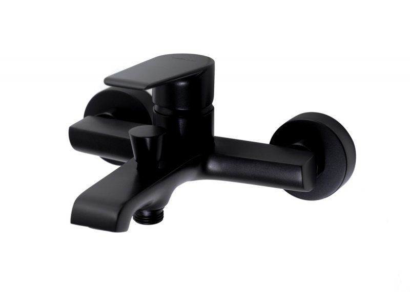 Смеситель для ванны и душа однорычажный, чёрный матовый Cezares NAUTIC-VM-NOP