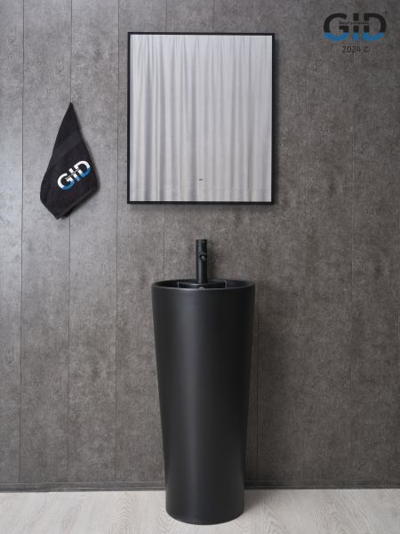 Раковина Gid Nb131bm 81120 накладная черная матовая 40x40x84