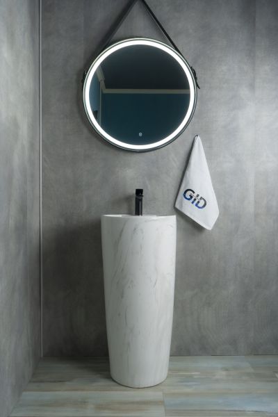 Раковина Gid Nb131wgs 81115 накладная под камень глянцевая 40x40x84