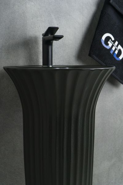 Раковина Gid Nb132bg 81114 накладная под черная  графит 41x41x84