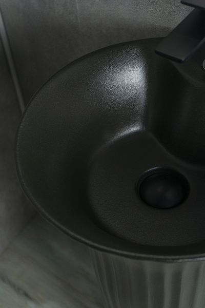 Раковина Gid Nb132bg 81114 накладная под черная  графит 41x41x84