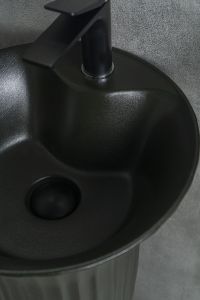 Раковина Gid Nb132bg 81114 накладная под черная  графит 41x41x84