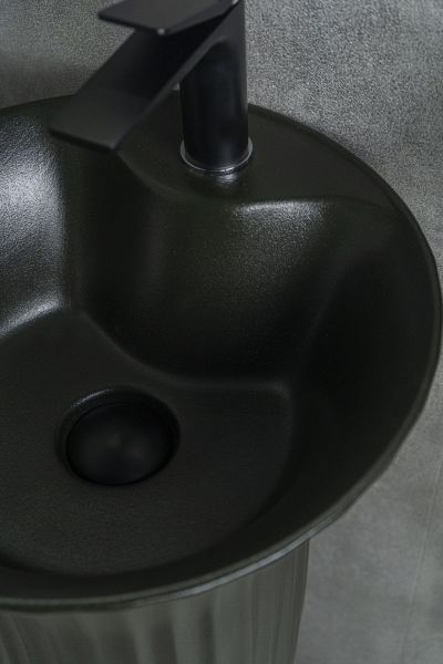 Раковина Gid Nb132bg 81114 накладная под черная  графит 41x41x84