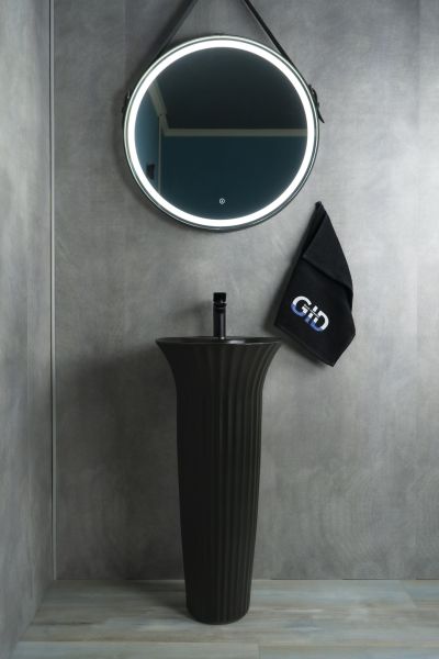 Раковина Gid Nb132bg 81114 накладная под черная  графит 41x41x84