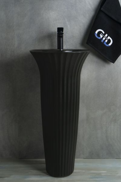 Раковина Gid Nb132bg 81114 накладная под черная  графит 41x41x84