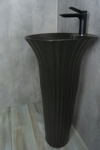 Раковина Gid Nb132bg 81114 накладная под черная  графит 41x41x84