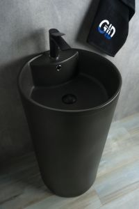 Раковина Gid Nb135bg 81109 накладная черная графит 45x45x85