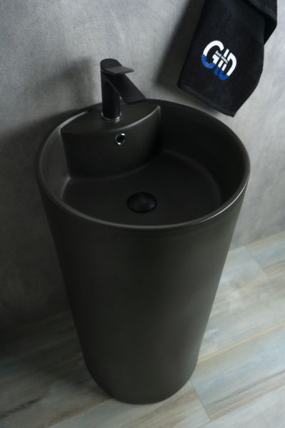 Раковина Gid Nb135bg 81109 накладная черная графит 45x45x85