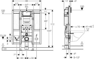 Инсталляция для подвесного унитаза Geberit Duofix 111.375.00.6 для лиц с ограниченными возможностями