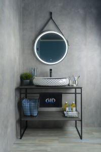 Раковина Gid Nc262 52201 накладная белая / хром 60x41x15