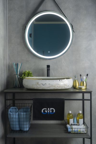 Раковина Gid Nc472 52222 накладная белая / золото 60x41x15