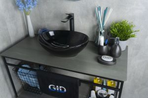 Раковина Gid Nc920 52231 накладная черная глянцевая 41x34x15