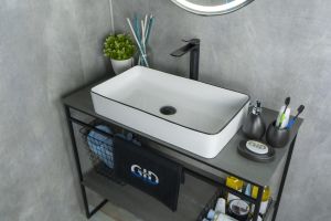 Раковина Gid Nc9399 52225 накладная белая / черная 60x34x11