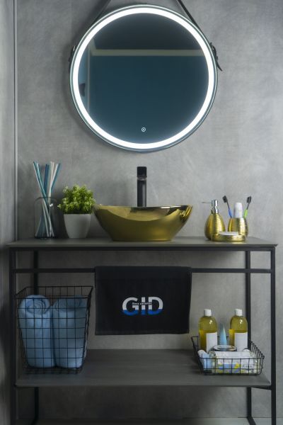 Раковина Gid Nc999 52229 накладная белая / золото 41x34x15